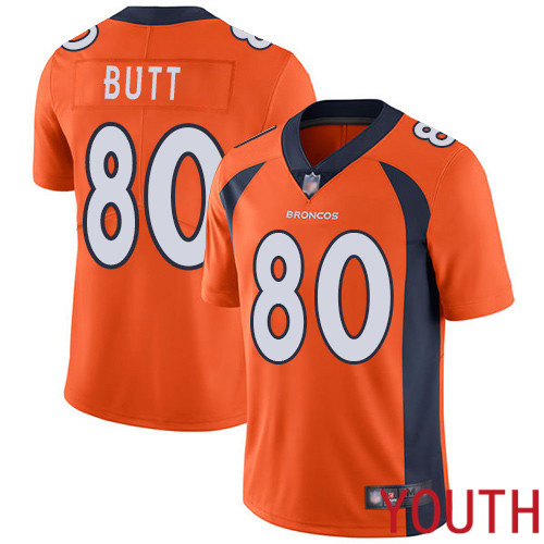Youth Denver Broncos 80 Jake Butt Orange Team Color Vapor Untouchable Limited Player Football NFL Jersey